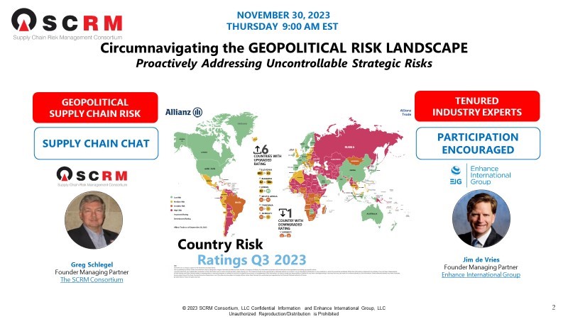 Webinar 98X,1 SCRMC - Geopolitcal Strategic Risk Placard Nov. 30, 2023 Webinar 98X,1 SCRMC - Geopolitcal Strategic Risk Placard Nov. 30, 2023